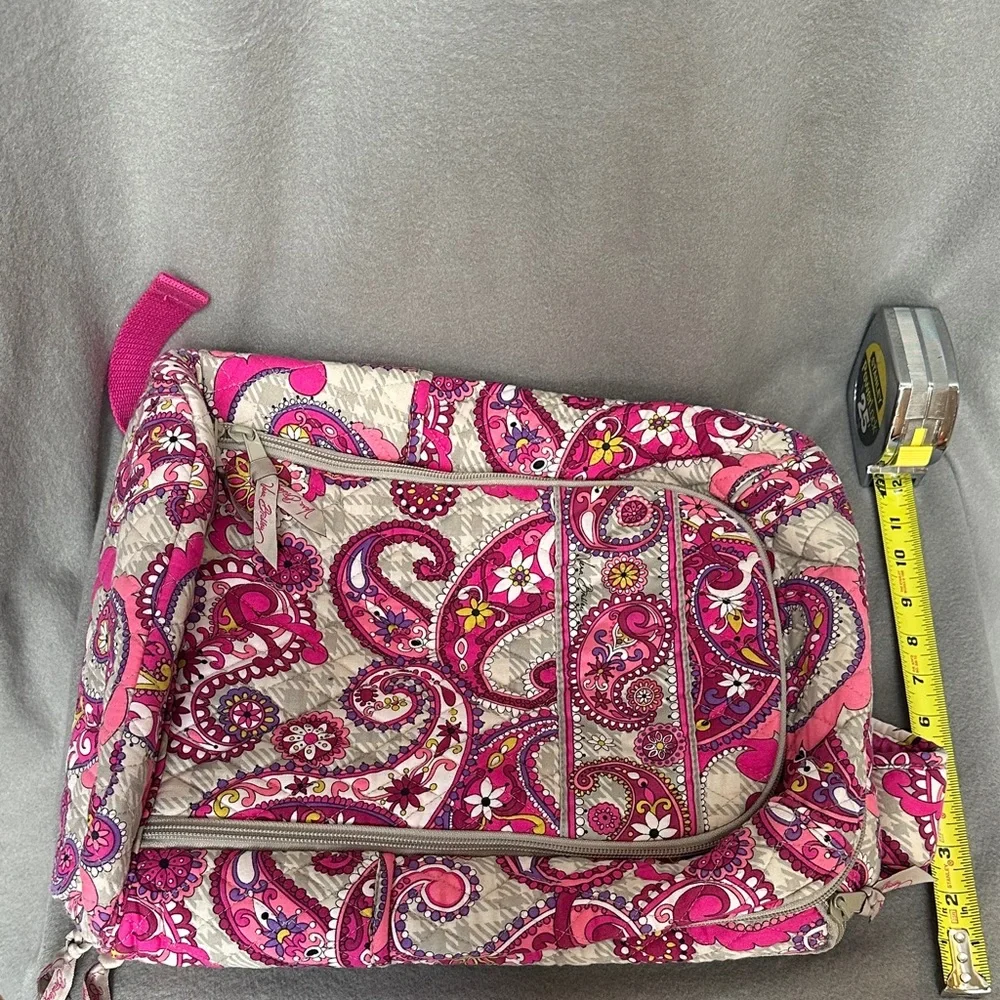 Vera Bradley Paisley Meets Plaid Large Campus Laptop Backpack Travel Bag - Picture 12 of 15